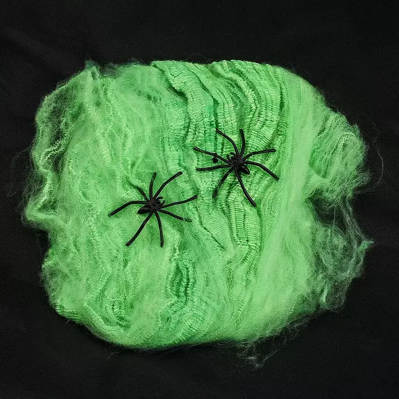 Dekorative Halloween Spinnennetz mit Kunstspinnen