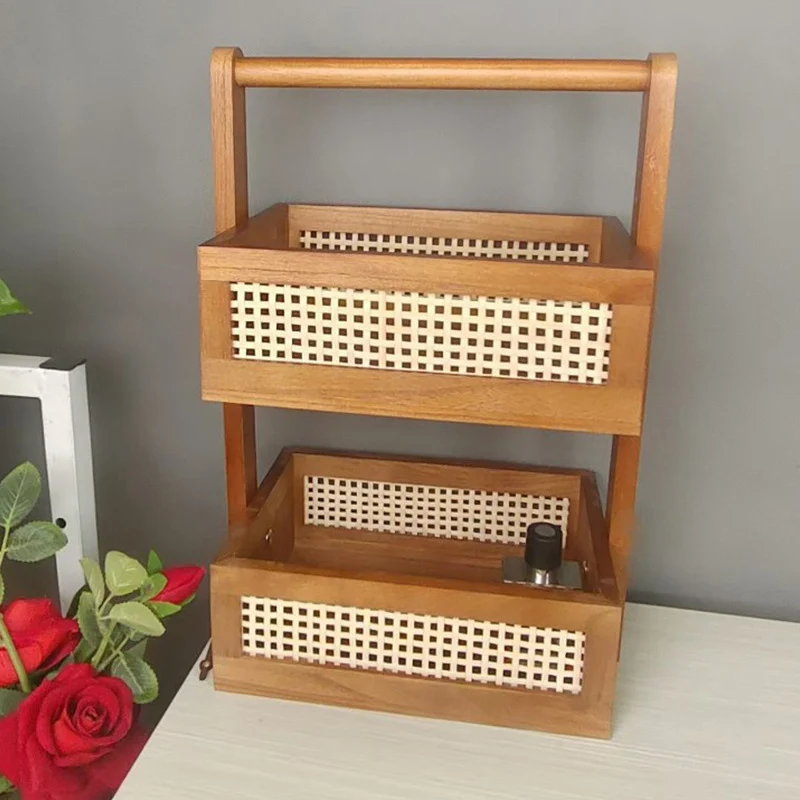 Holz Mehrstufiger Kosmetikorganisator Karnz