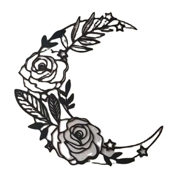 Floral Moon Wandkunst