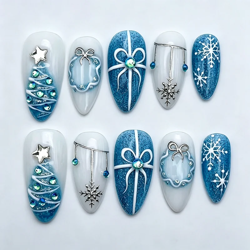 Winter-Themen Press-On Nagelkunst Kollektion