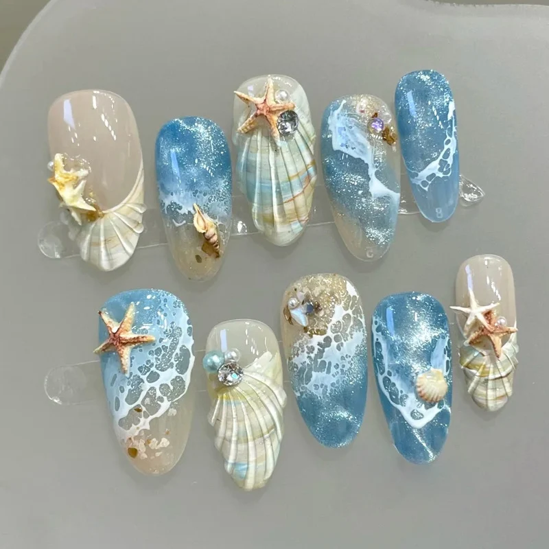 Meeres-Themen Press-On Nagelkunst Set