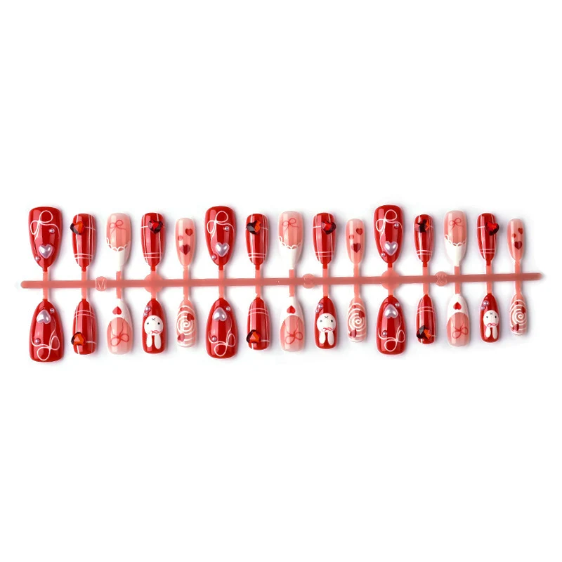 Romantisch Themed Press-On Nagelkunst