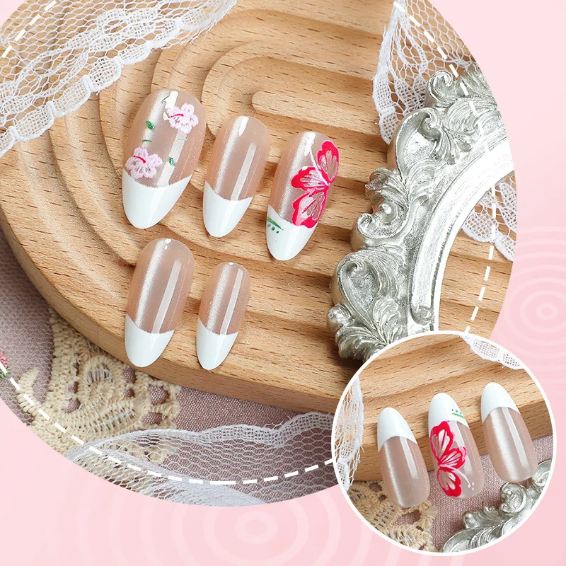 Premium Floral Press-On Nail Art Set