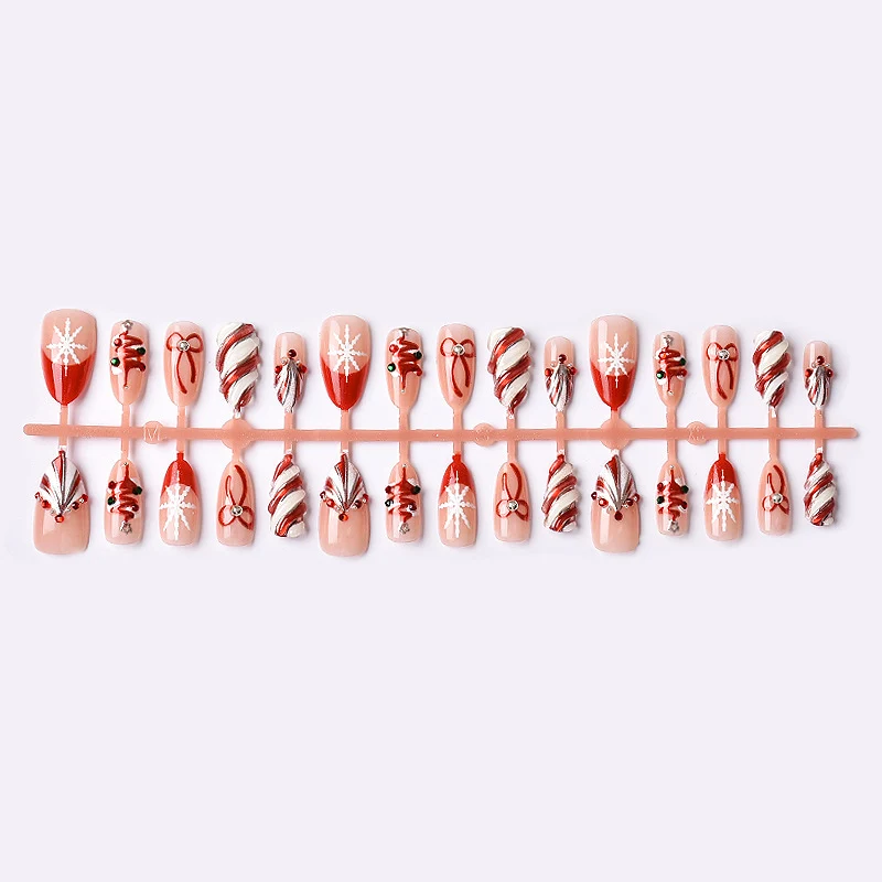 Urlaubs-Themen Press-On Nagelkunst Set mit Festlichen Charms
