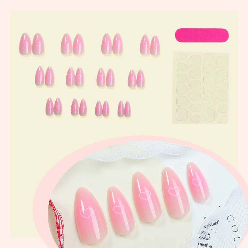 Herz-Muster Press-On Nagelkunst Set