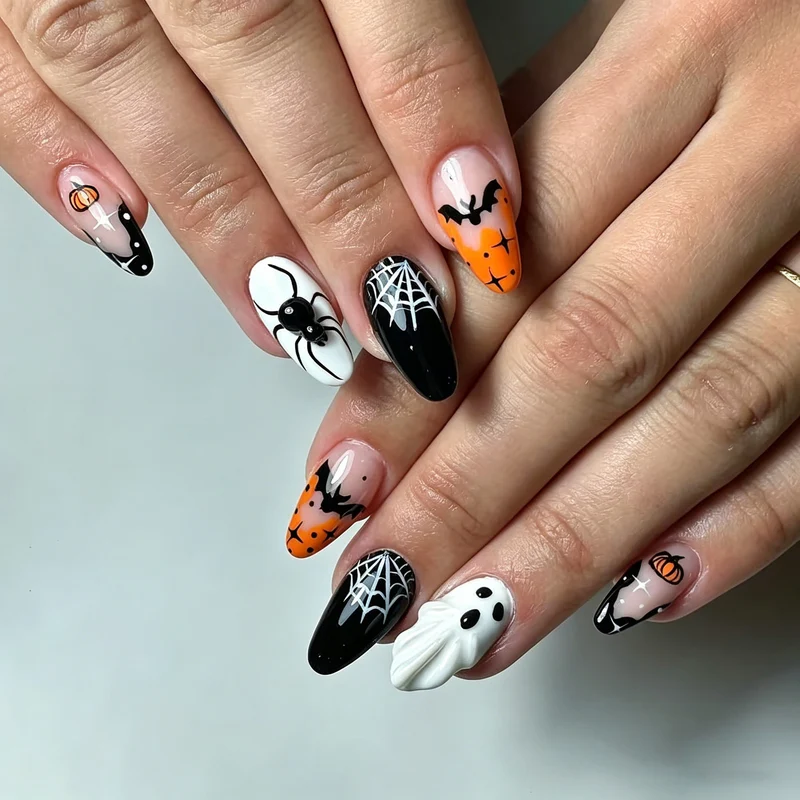 Halloween-Themen Press-On Nagelkunst Set 1790636496