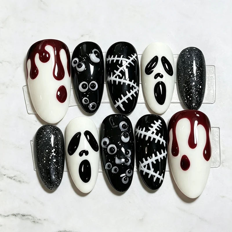 Halloween-Themen Press-On Nagelkunst Set 1790636292