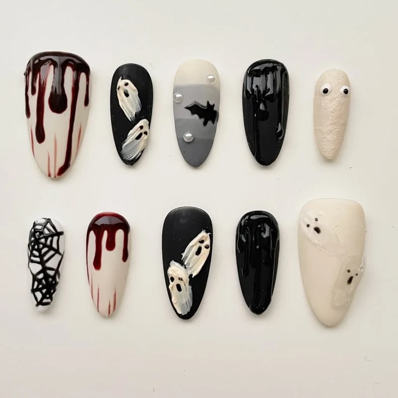 Halloween-Themen Press-On Nagelkunst Set 1790636236