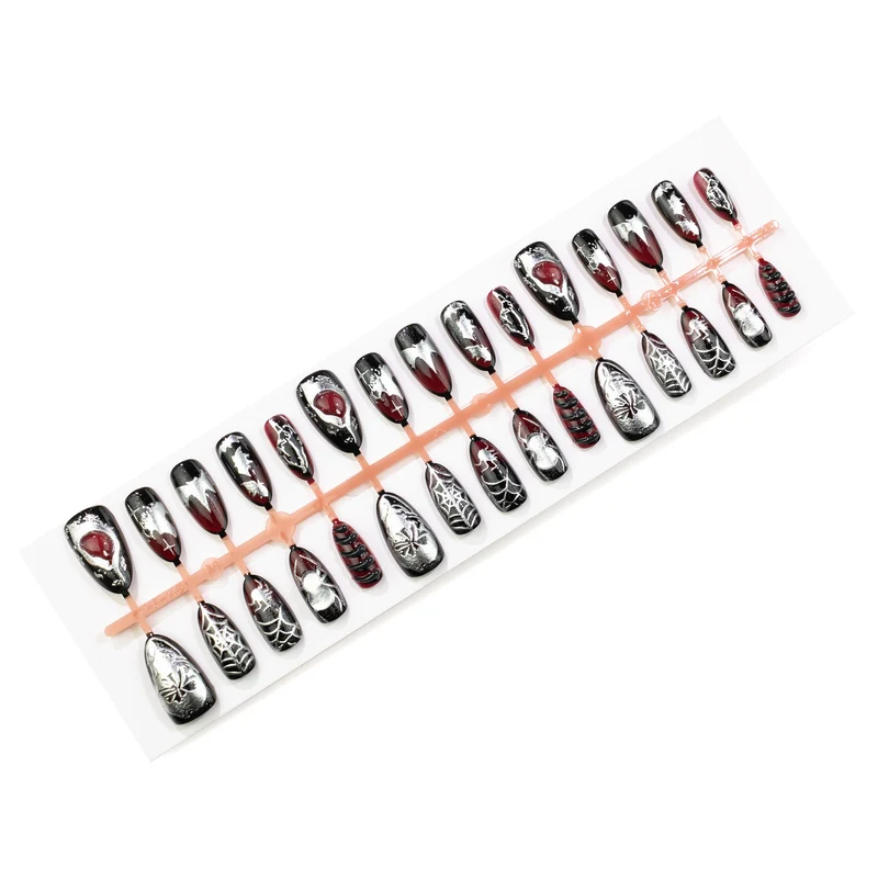 Gothic-inspirierte Stiletto Press-On Nagelkunst Set