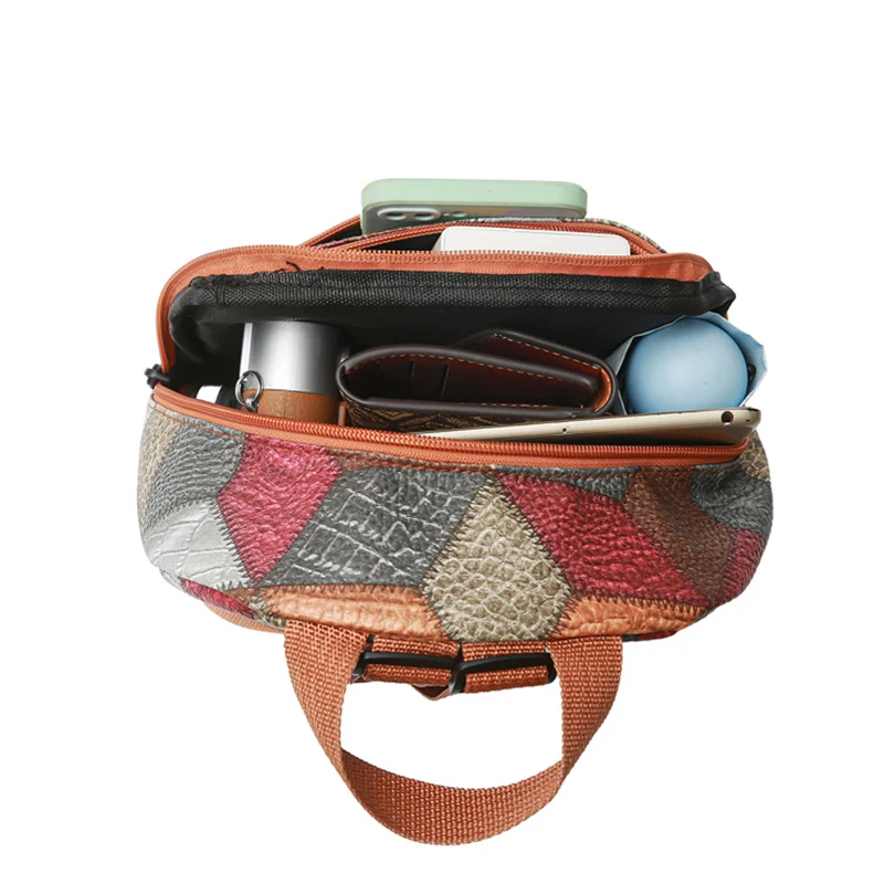 Damen Geometrisches Muster Mini Rucksack Karnz