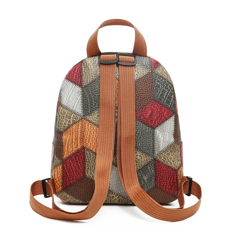 Damen Geometrisches Muster Mini Rucksack Karnz