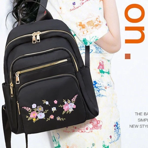 Frauen Floral Bestickter Rucksack Karnz