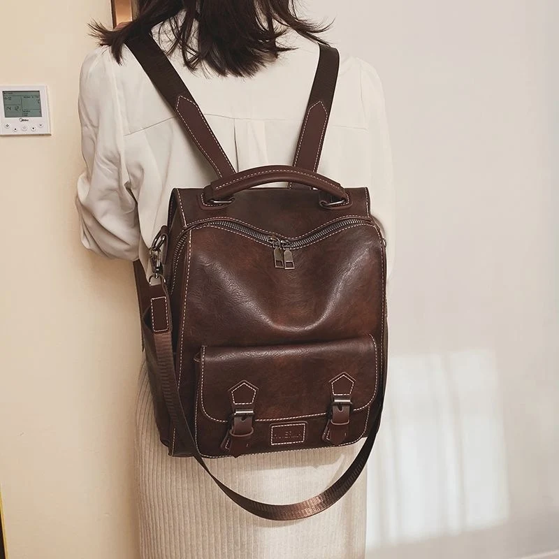 Multifunktionaler Leder-Rucksack Karnz