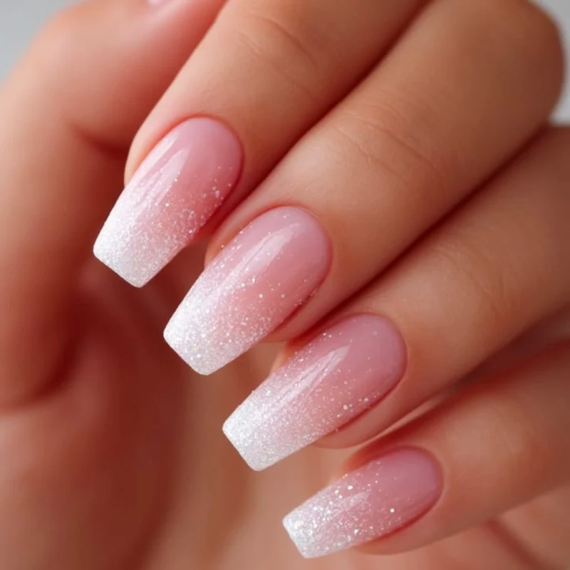 Glitzer Ombre Nagelverlängerungen