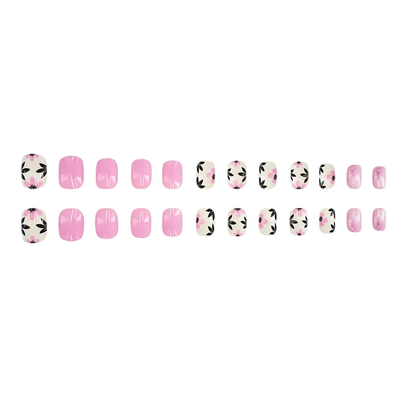 Blumengestaltete Press-On Nägel