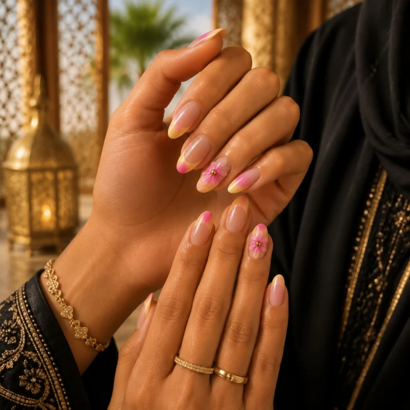 Florale Design Stiletto Nail Art Verbesserungen