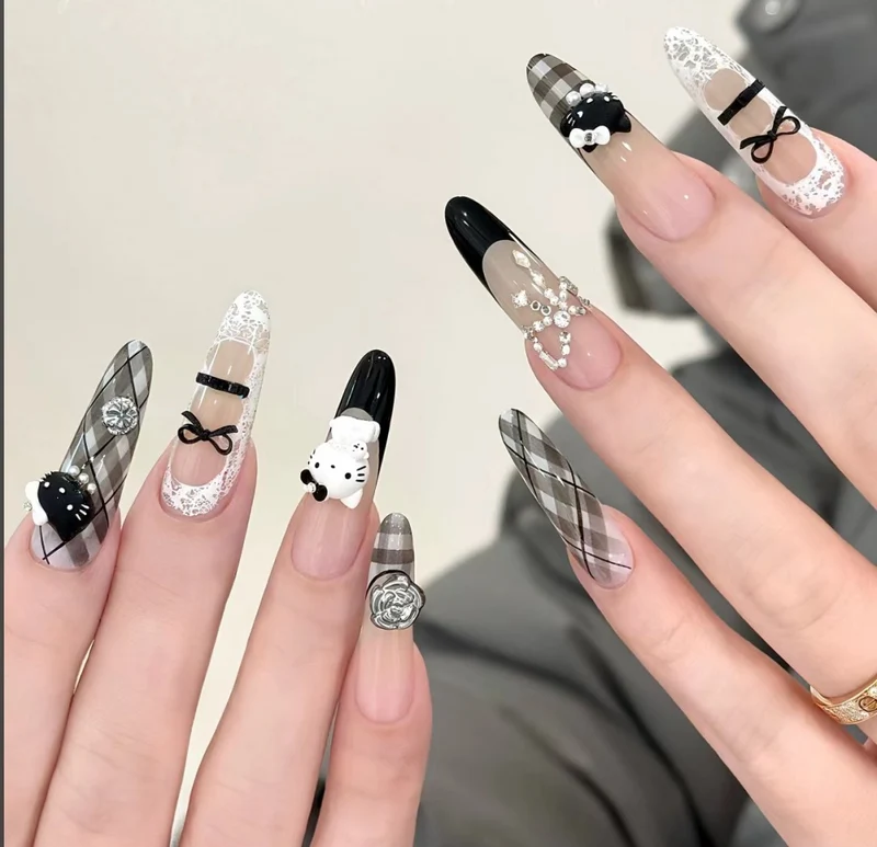 Elegante Stiletto-Nagelkunst-Verstärkungen