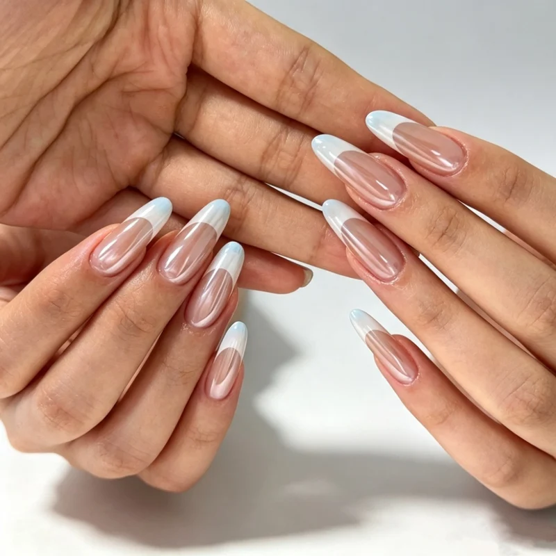 Elegante Französische Tipp-Acryl-Nagelverlängerungen
