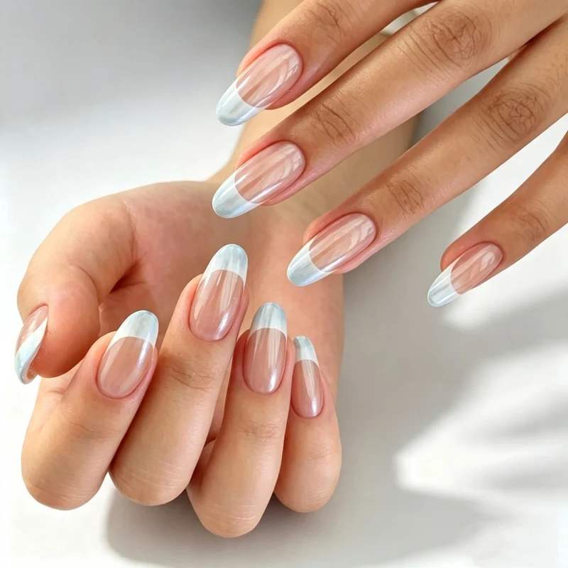 Elegante Französische Tipp-Acryl-Nagelverlängerungen