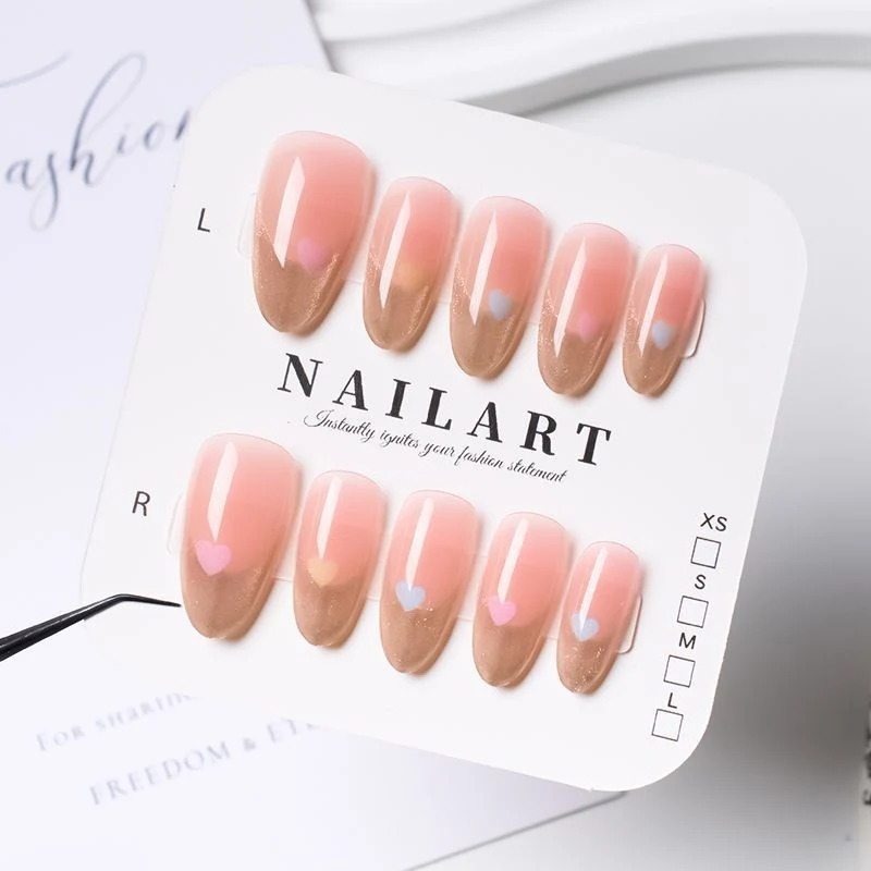 Elegantes, mit einer Schleife verziertes Press-On-Nagel-Set