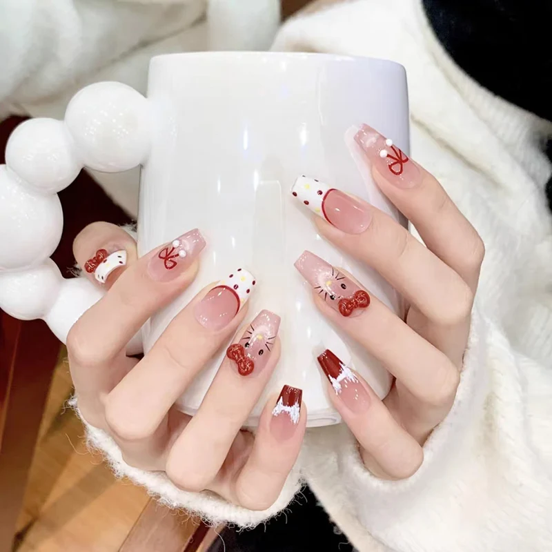 Dekorative Stiletto Press-On Nagelverlängerungen
