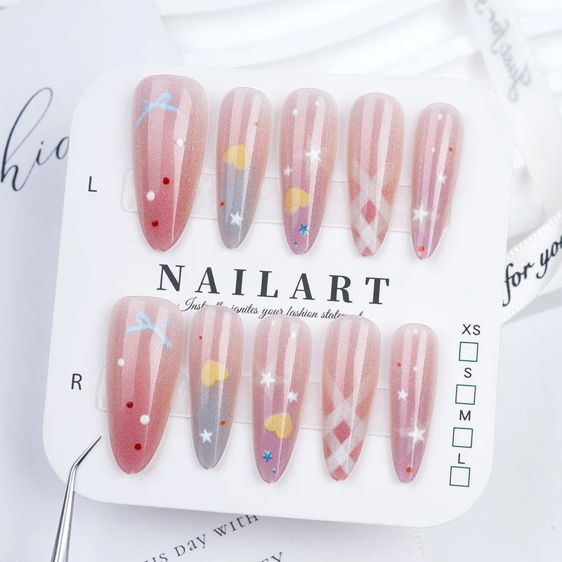 Dekorative Press-On Nagelset