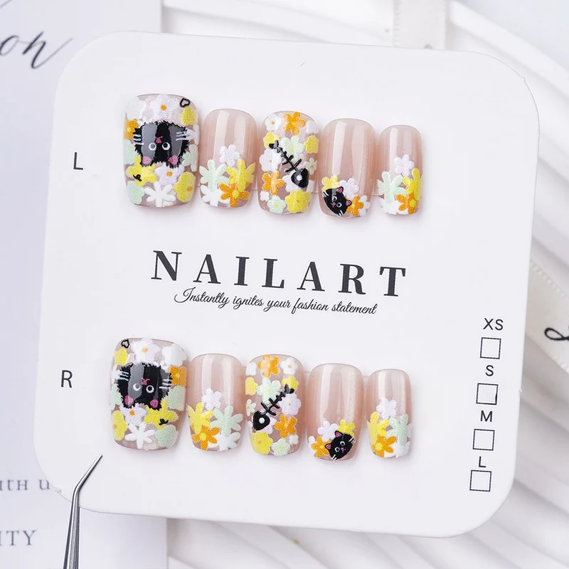 Dekorative Press-On Nagelset