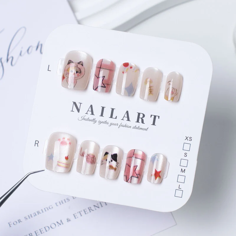 Dekorative Press-On Nagelset