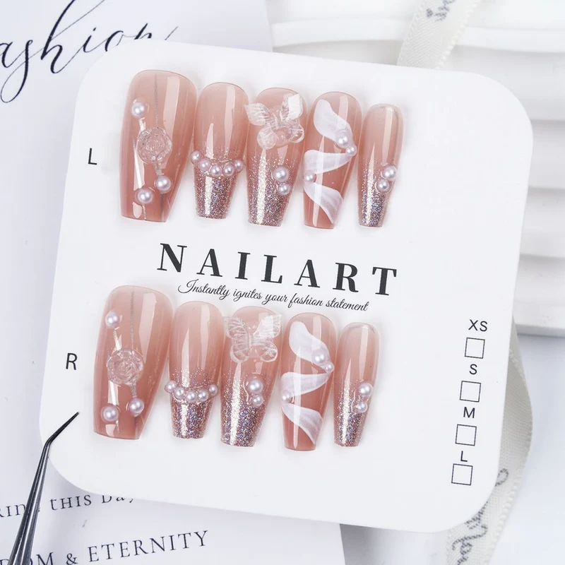 Dekorative Press-On Nagelset