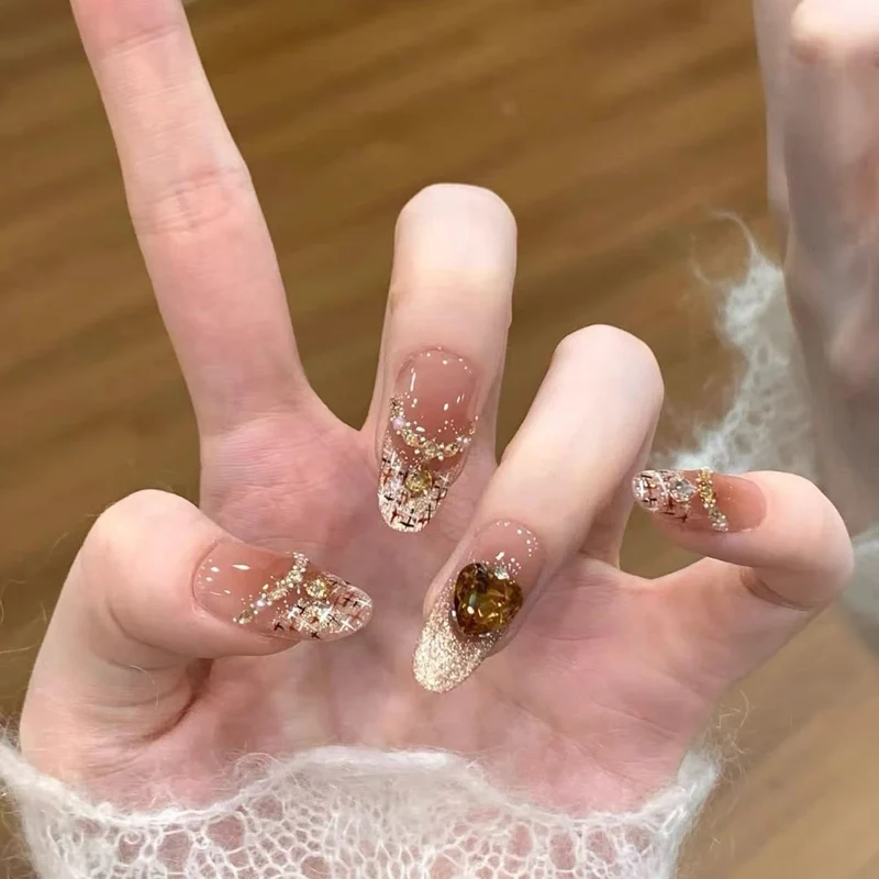 Dekorative Bling Press-On Nagelset