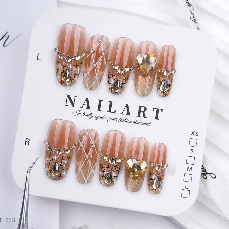 Dekorative Bling Press-On Nagelset