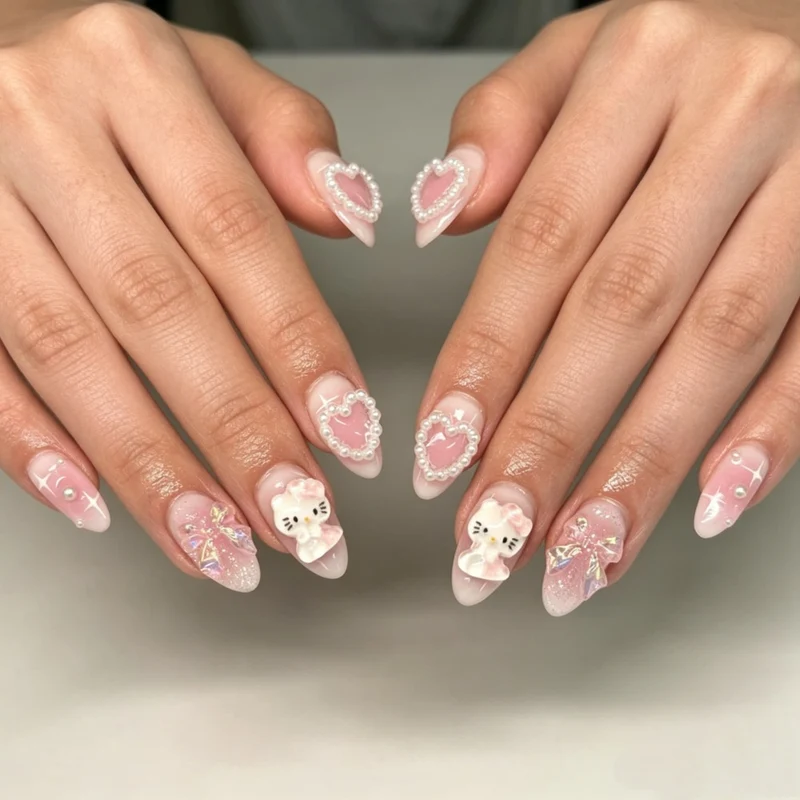 Dekorative 3D Nagelkunst-Erweiterungen