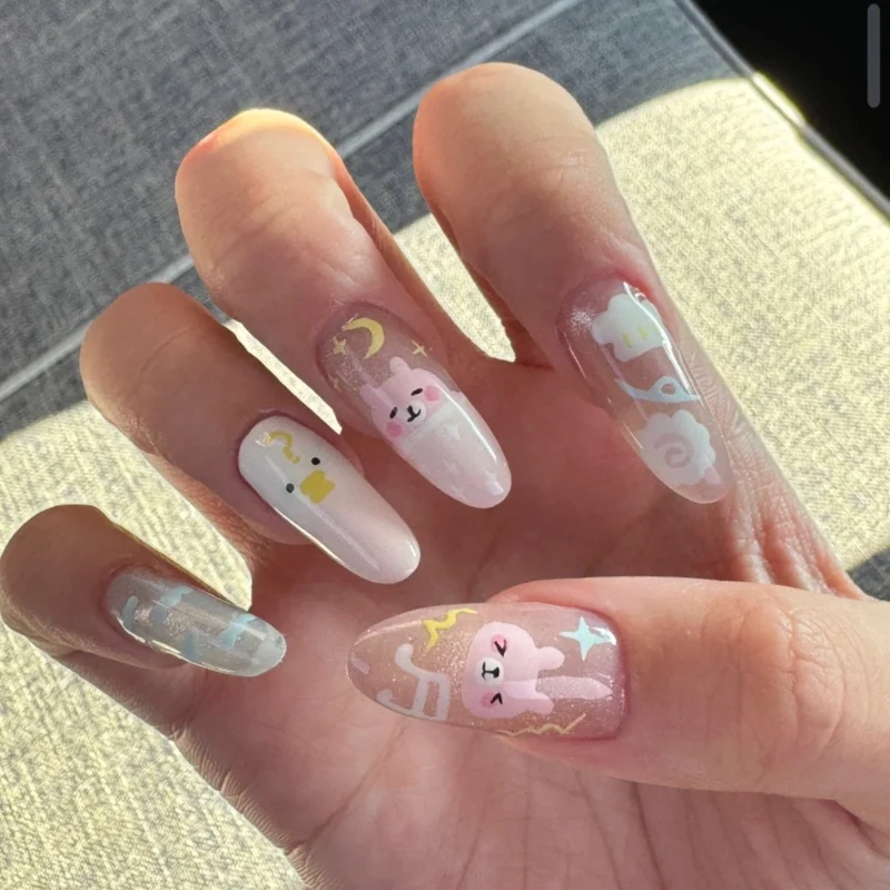 Dekorative 3D Glitzer Stiletto Nagelverstärkungen