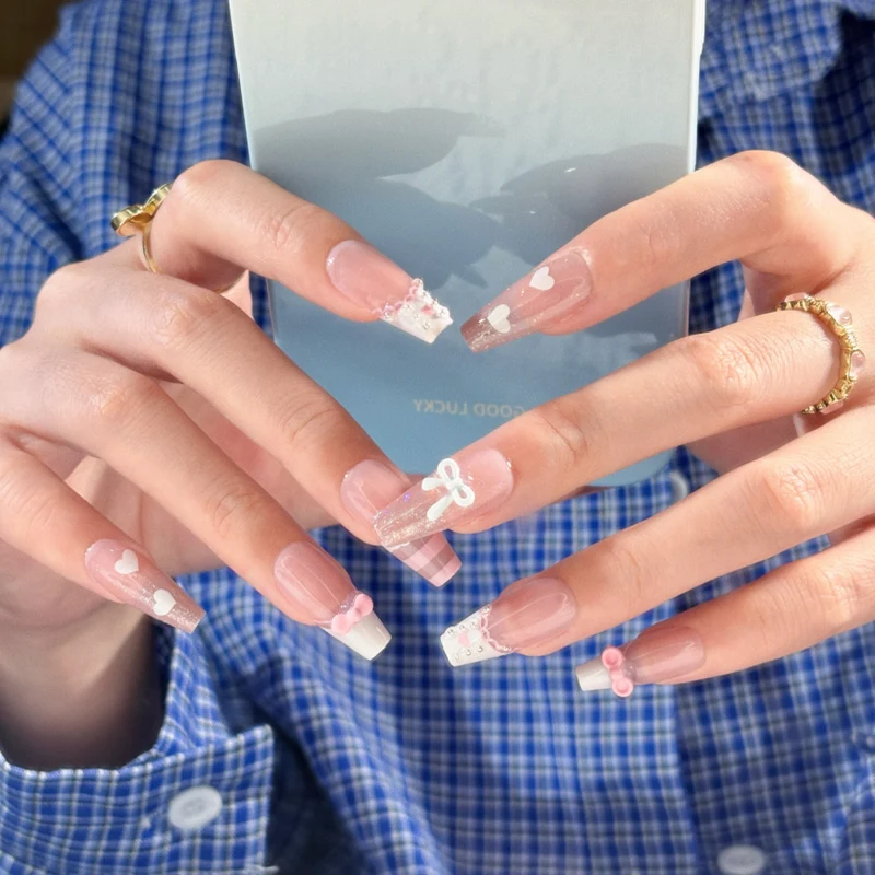 Dekorative 3D Glitzer Stiletto Nagelverstärkungen