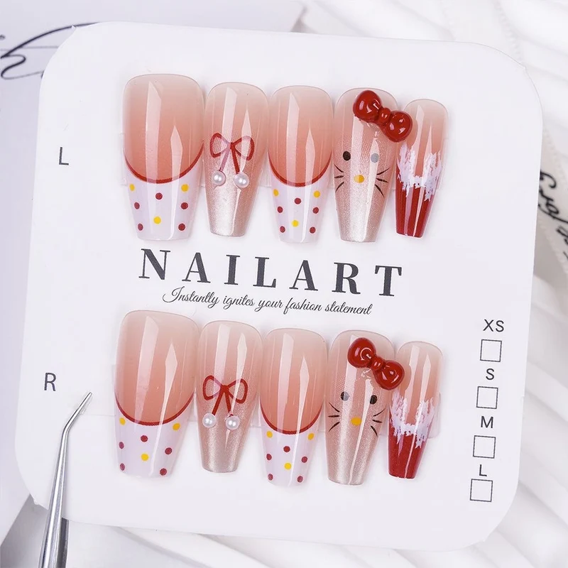 Schmetterling-inspirierte Stiletto Press-On Nägel