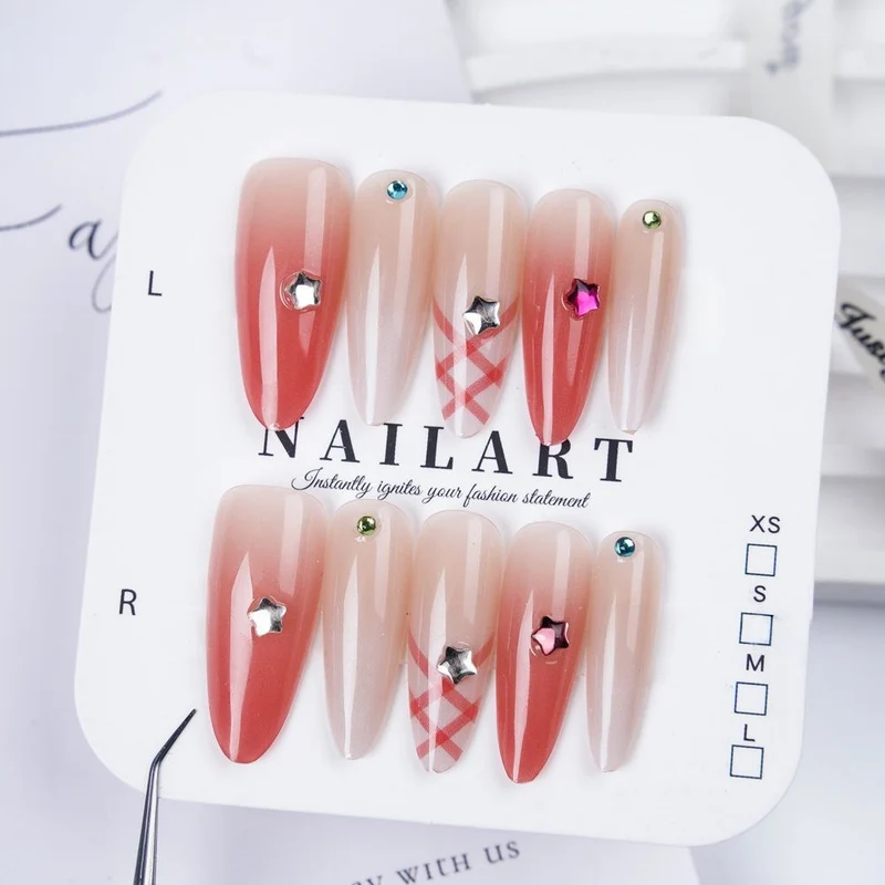 Schmetterling-inspirierte Stiletto Press-On Nägel