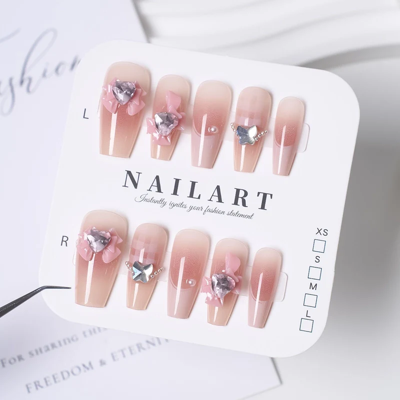 Schmetterling-inspirierte Stiletto Press-On Nägel