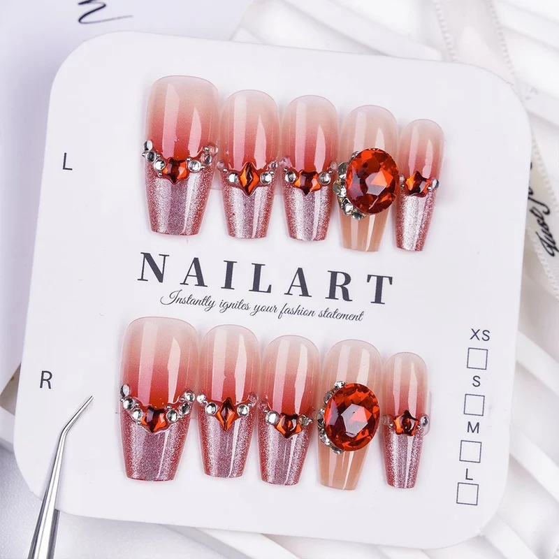 Schmetterling-inspirierte Stiletto Press-On Nägel