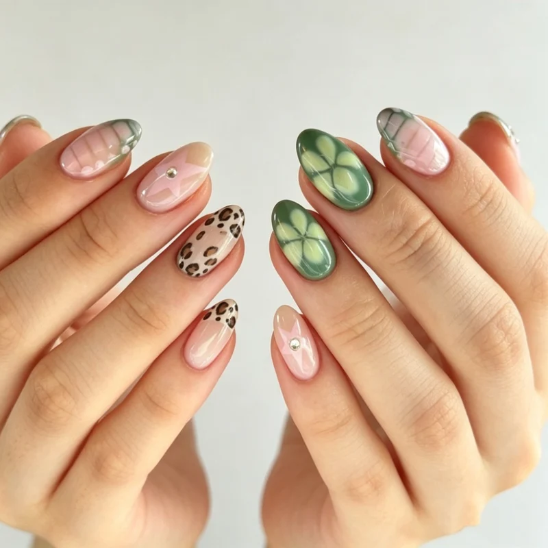 Künstlerische Press-On-Nagelerweiterungen
