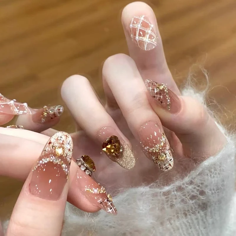 Künstlerisches Floral Press-On Nagel Set
