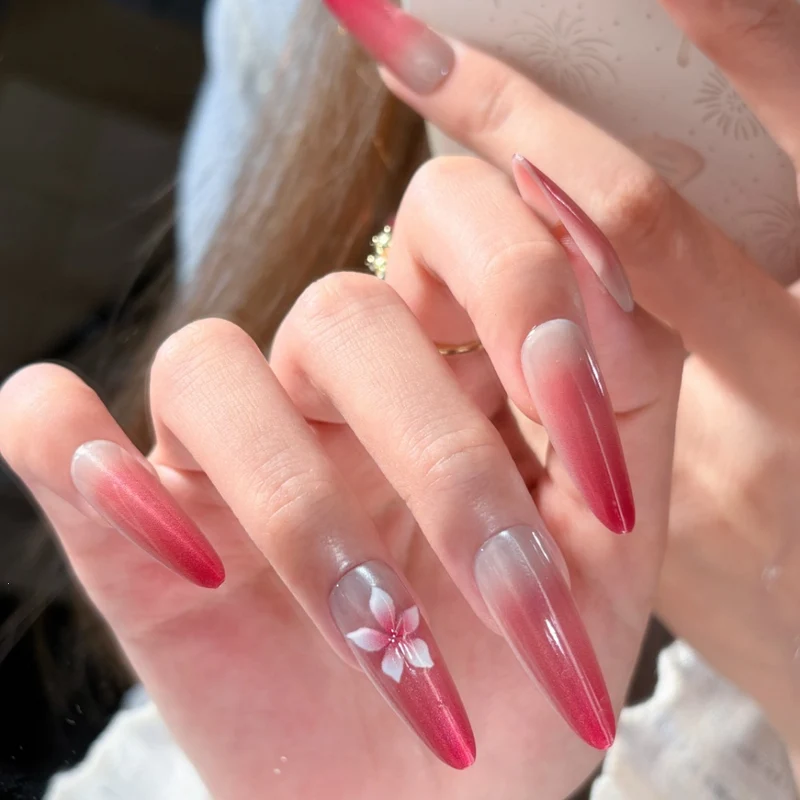 Künstlerisches Floral Press-On Nagel Set