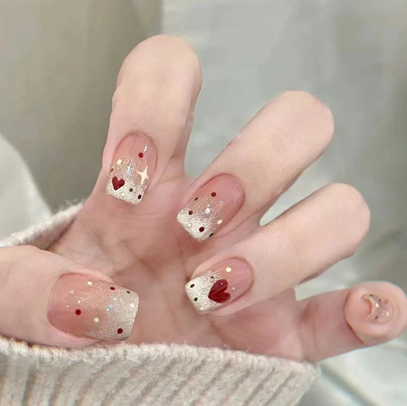Künstlerisches Floral Press-On Nagel Set