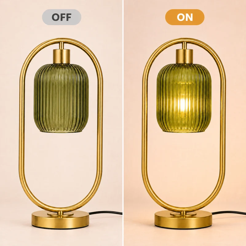 Moderne Glas Rippentischlampe
