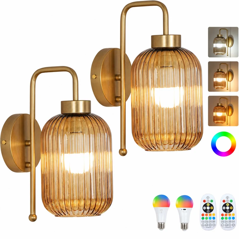 Elegante Glaswandlampe mit verstellbarer Beleuchtung