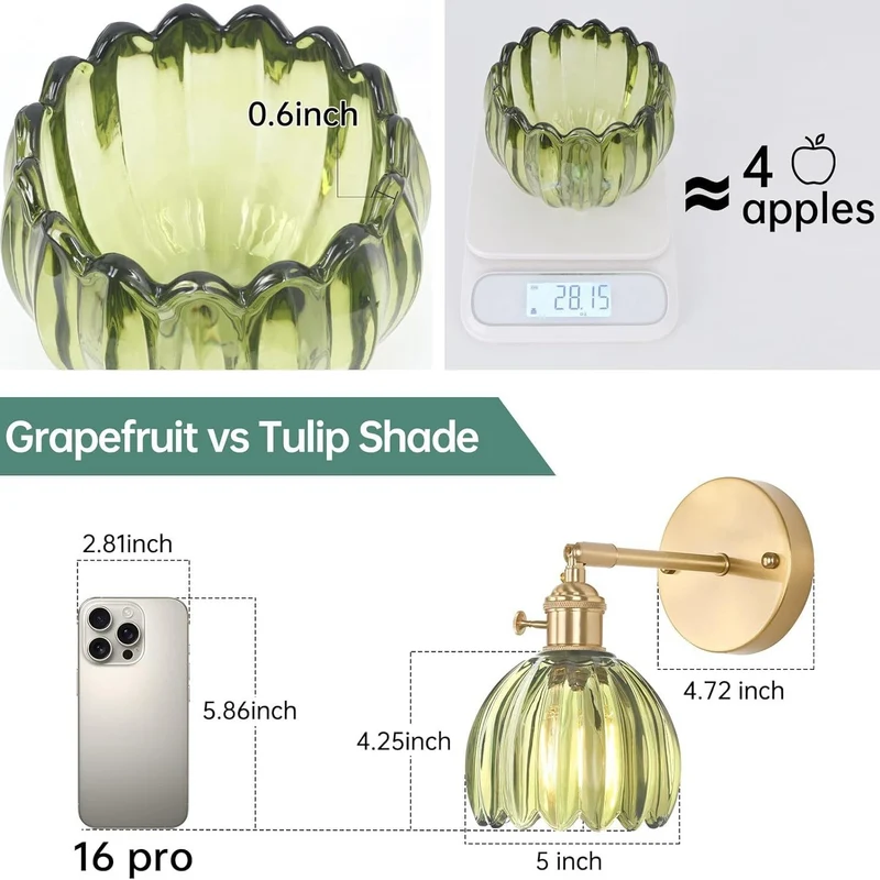 Elegante Glas Wandlampe