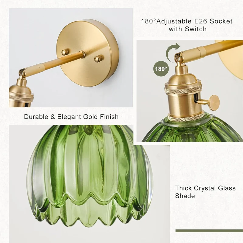 Elegante Glas Wandlampe