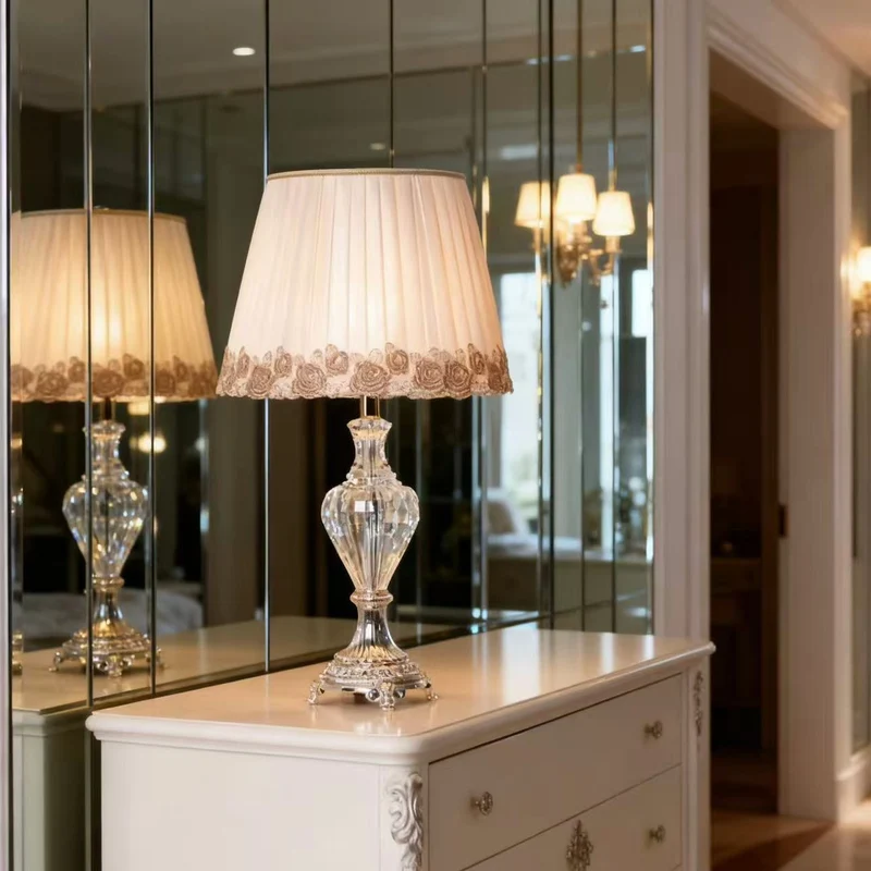 Elegante Kristall Dekorative Tischlampe