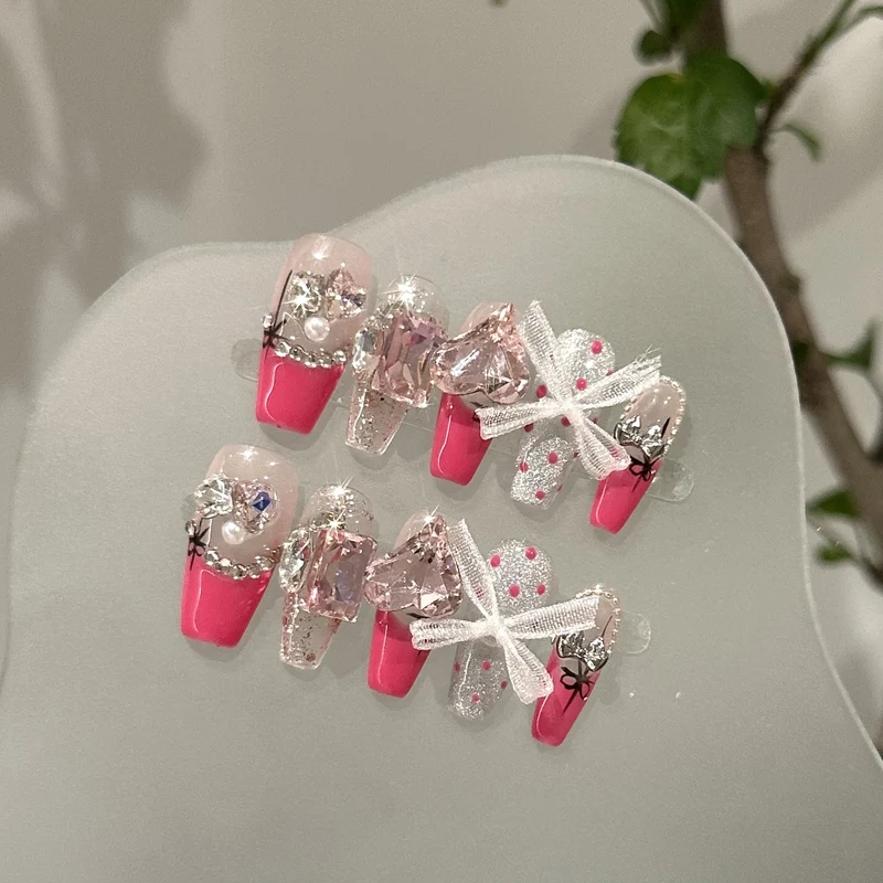 Jewel-Embellished Press-On Nail Set