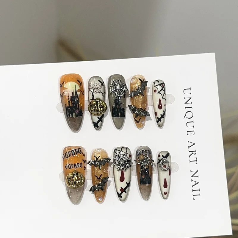 Gothic-inspiriertes thematisches Press-On-Nagelkunst-Set