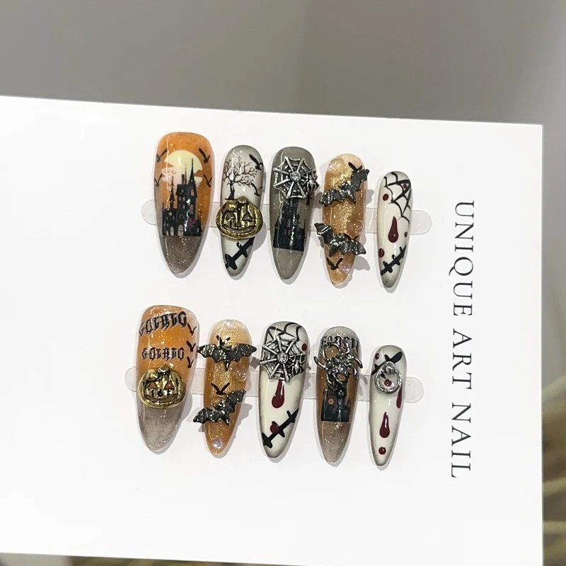Gothic-inspiriertes thematisches Press-On-Nagelkunst-Set